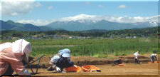 六角遺跡と蔵王連峰